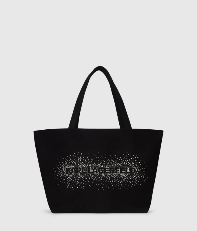 Bolso shopper con logotipo de pedrería Bolso shopper con logotipo de pedrería