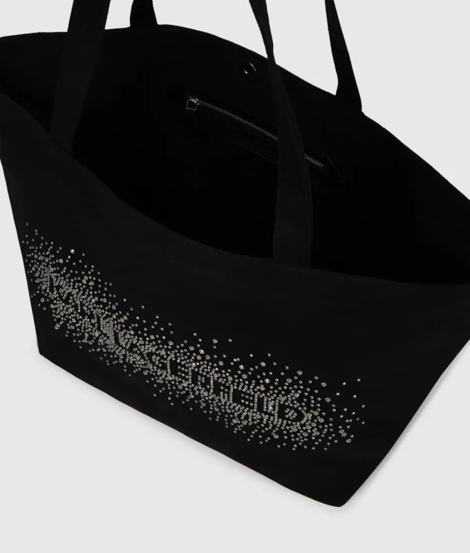 Bolso shopper con logotipo de pedrería Bolso shopper con logotipo de pedrería