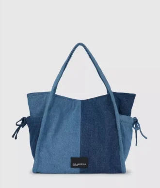Bolso shopper de denim bicolor