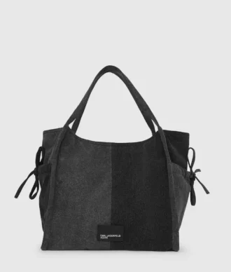 Bolso shopper de denim bicolor