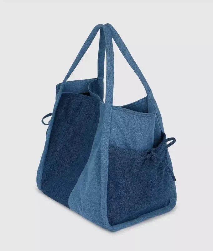 Bolso shopper de denim bicolor Bolso shopper de denim bicolor