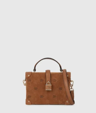 Bolso tipo baúl con candado K/Autograph de ante