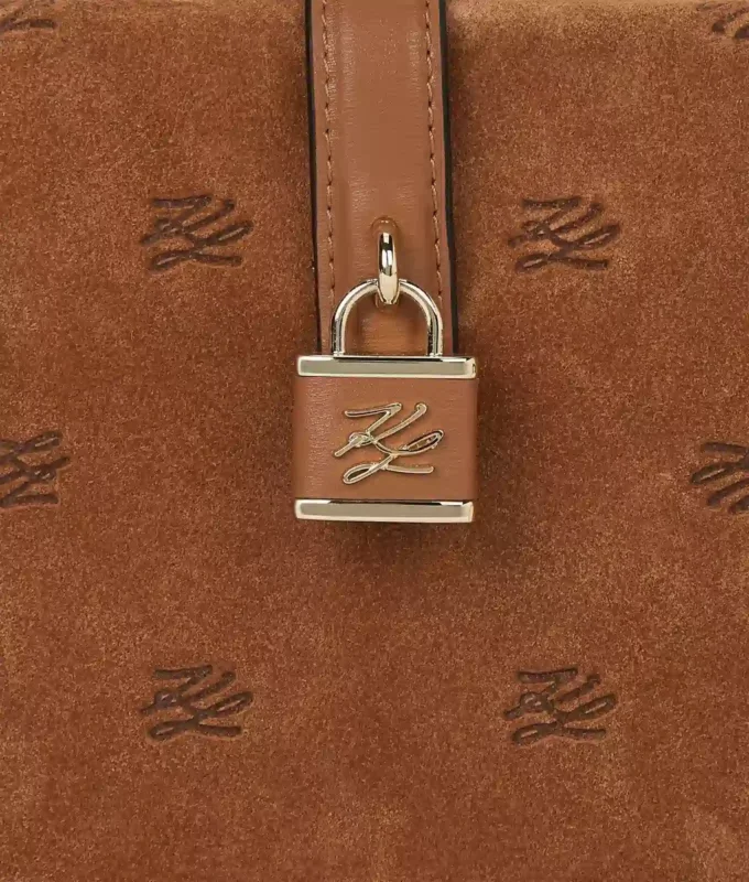 Bolso tipo baúl con candado K/Autograph de ante Bolso tipo baúl con candado K/Autograph de ante