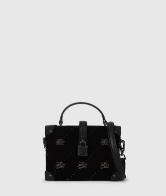 Bolso tipo baúl con candado K/Autograph y pedrería