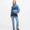 Bolso tipo bowling con hebilla de denim Bolso tipo bowling con hebilla de denim