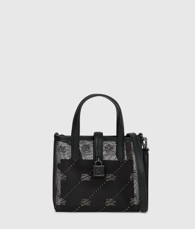 Bolso tote con candado K/Autograph y pedrería