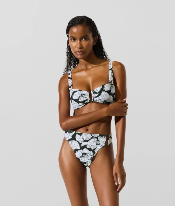 Braguita de bikini con estampado de abanicos Braguita de bikini con estampado de abanicos