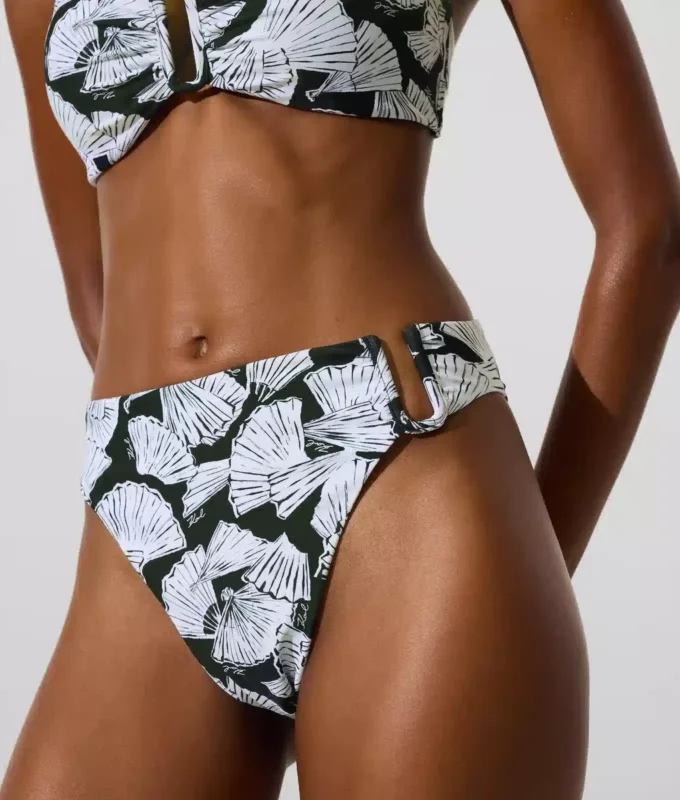 Braguita de bikini con estampado de abanicos Braguita de bikini con estampado de abanicos