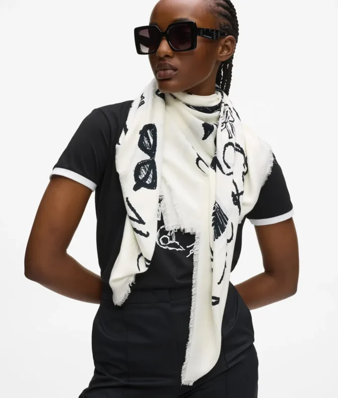 Bufanda con estampado integral K/Signature