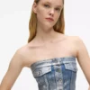 Bustier de denim recubierto Bustier de denim recubierto