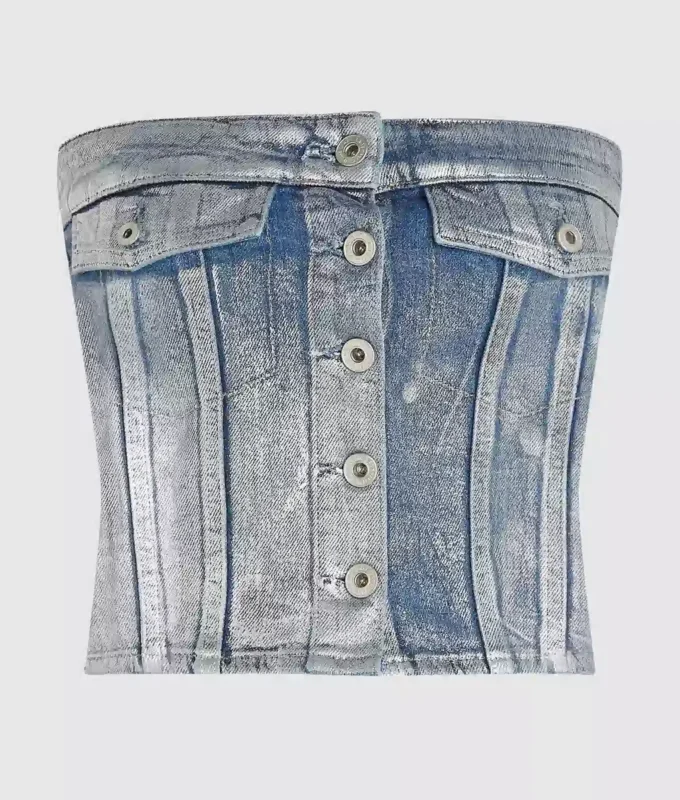 Bustier de denim recubierto Bustier de denim recubierto