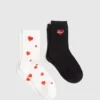 Calcetines con corazones – Pack de 2 Calcetines con corazones – Pack de 2