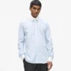 Camisa a rayas con cuello en contraste Camisa a rayas con cuello en contraste