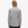 Camisa a rayas con cuello en contraste Camisa a rayas con cuello en contraste