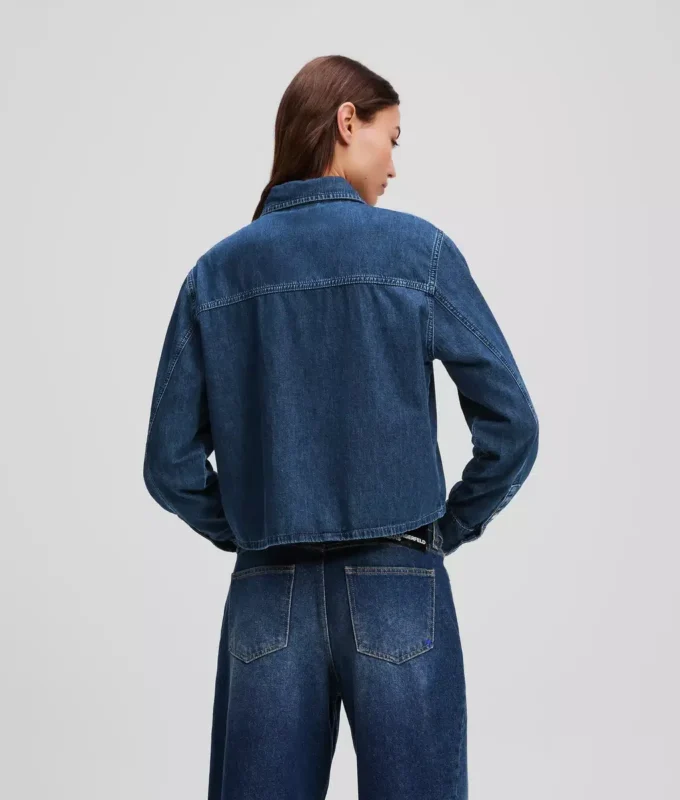 CAMISA DE DENIM DE CORTE CUADRADO CAMISA DE DENIM DE CORTE CUADRADO