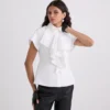 CAMISA DE MANGA CORTA CON VOLANTES
