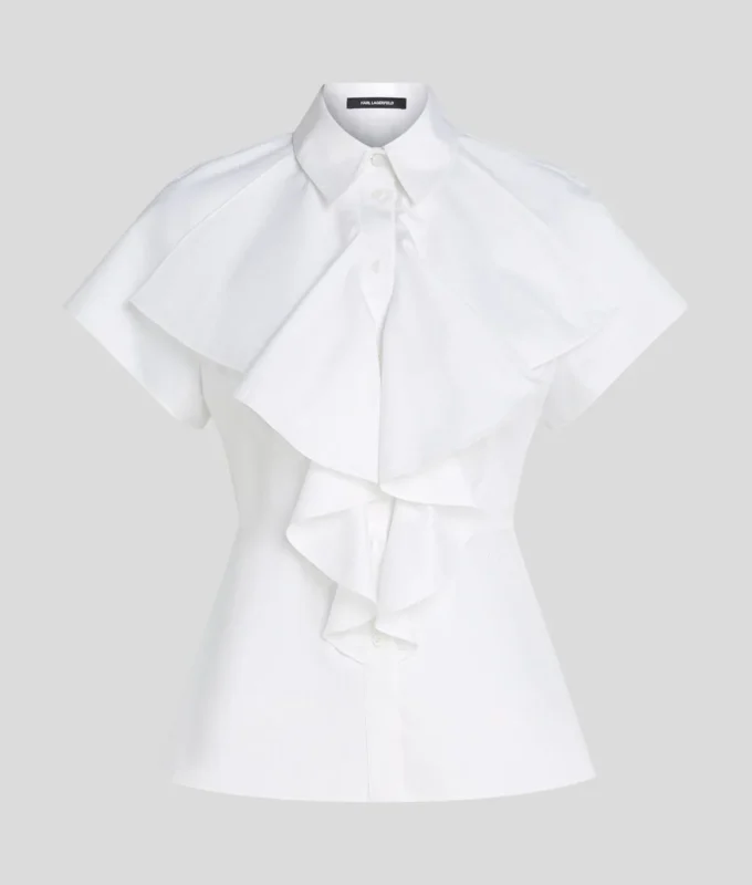 CAMISA DE MANGA CORTA CON VOLANTES