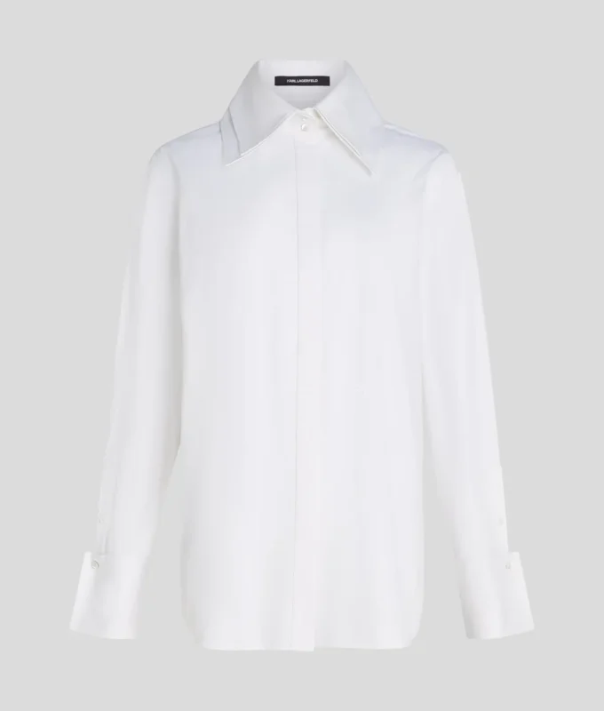 CAMISA DE POPELÍN CON CUELLO DOBLE CAMISA DE POPELÍN CON CUELLO DOBLE
