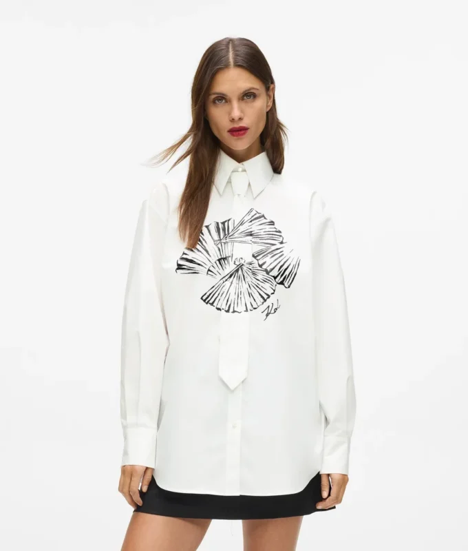 Camisa de popelín con lazo Camisa de popelín con lazo