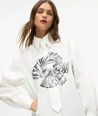 Camisa de popelín con lazo