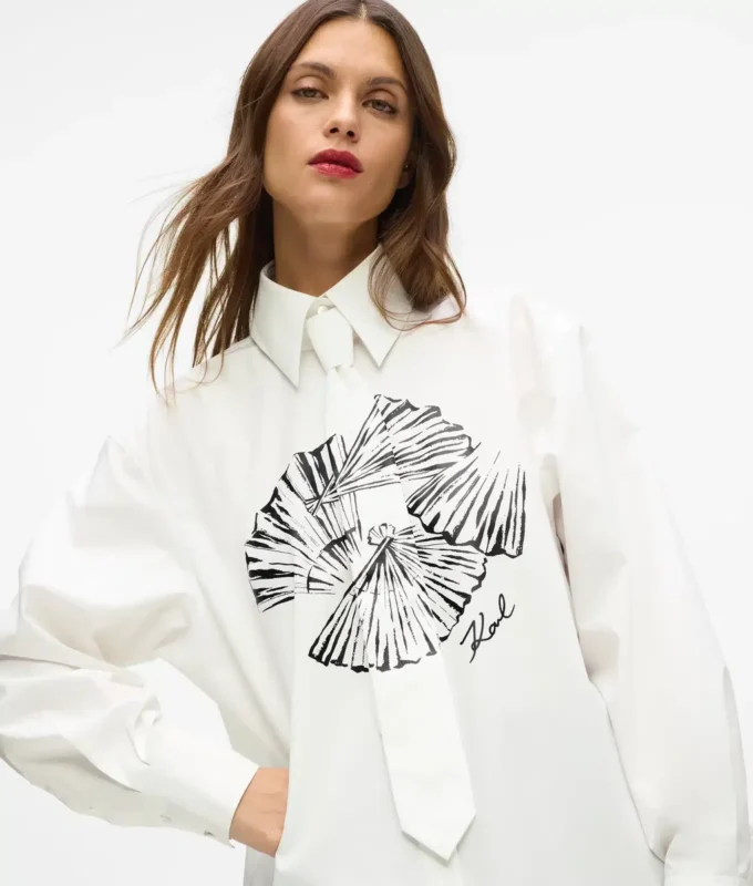 Camisa de popelín con lazo Camisa de popelín con lazo