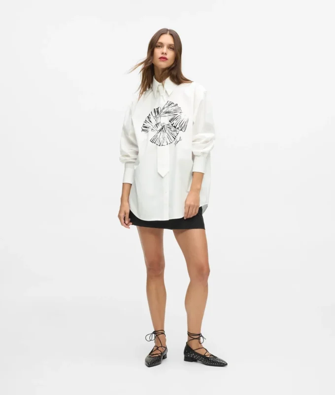 Camisa de popelín con lazo Camisa de popelín con lazo