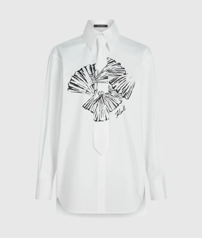 Camisa de popelín con lazo Camisa de popelín con lazo