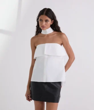 CAMISA DE POPELÍN SIN TIRANTES