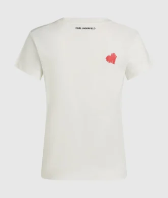 Camiseta con cuello en V y corazones