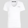 CAMISETA CON CUELLO EN V Y FRUNCIDOS CAMISETA CON CUELLO EN V Y FRUNCIDOS