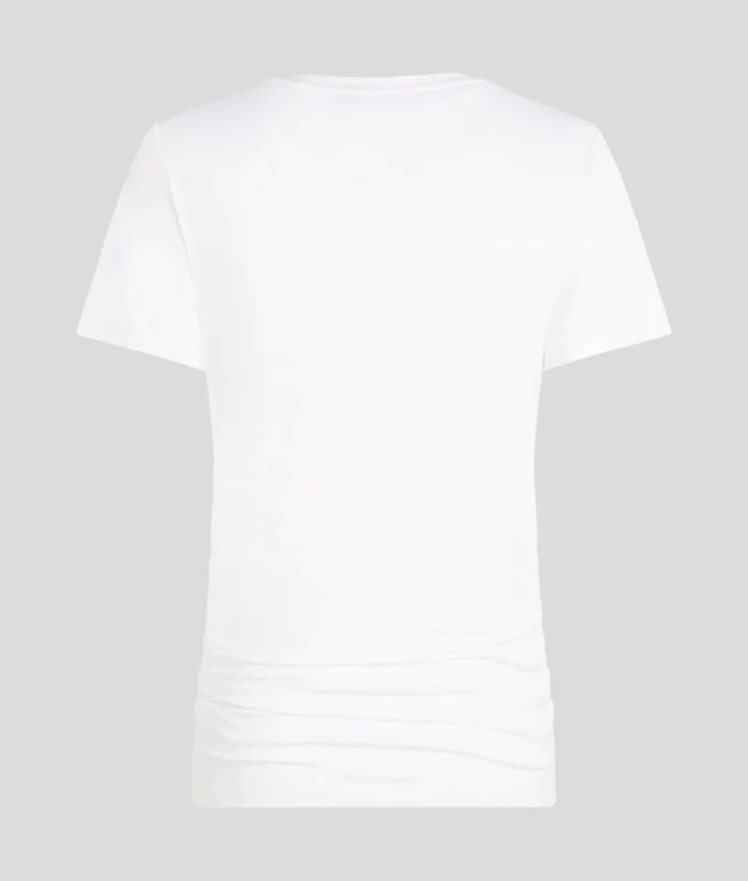 CAMISETA CON CUELLO EN V Y FRUNCIDOS CAMISETA CON CUELLO EN V Y FRUNCIDOS