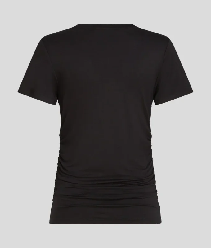 CAMISETA CON CUELLO EN V Y FRUNCIDOS CAMISETA CON CUELLO EN V Y FRUNCIDOS