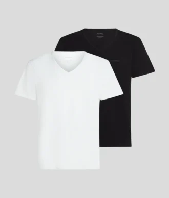 CAMISETA CON CUELLO EN V Y LOGOTIPO – PACK DE 2