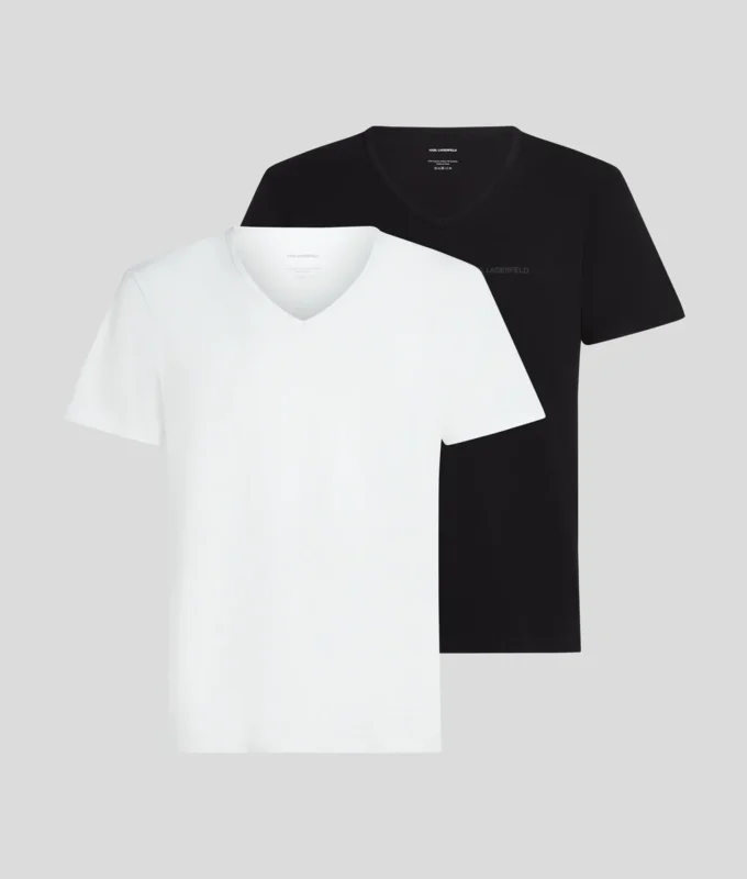 CAMISETA CON CUELLO EN V Y LOGOTIPO – PACK DE 2 CAMISETA CON CUELLO EN V Y LOGOTIPO – PACK DE 2