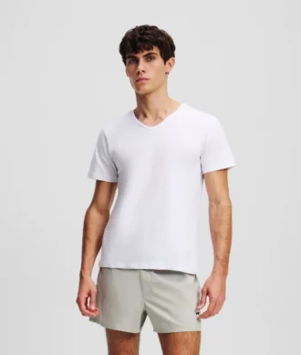 CAMISETA CON CUELLO EN V Y LOGOTIPO – PACK DE 2