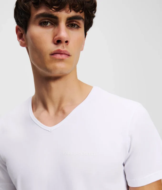 CAMISETA CON CUELLO EN V Y LOGOTIPO – PACK DE 2 CAMISETA CON CUELLO EN V Y LOGOTIPO – PACK DE 2