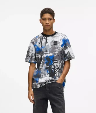 Camiseta con efecto pintura integral