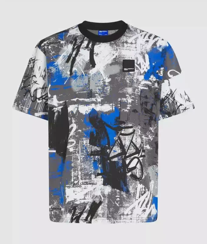Camiseta con efecto pintura integral Camiseta con efecto pintura integral