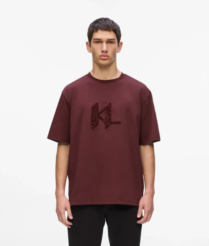 Camiseta con monograma de lentejuelas