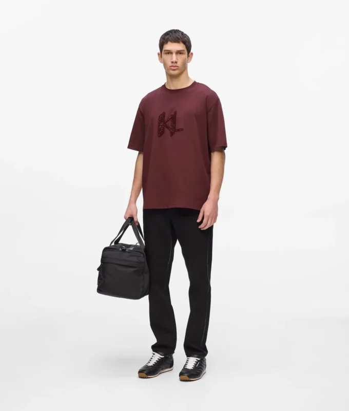 Camiseta con monograma de lentejuelas