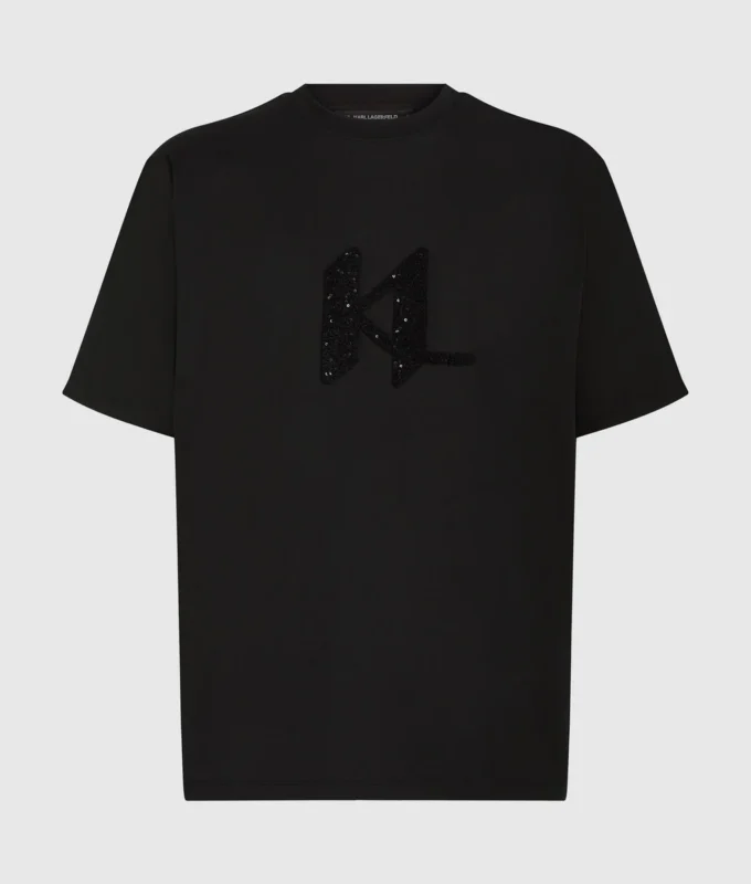 Camiseta con monograma de lentejuelas