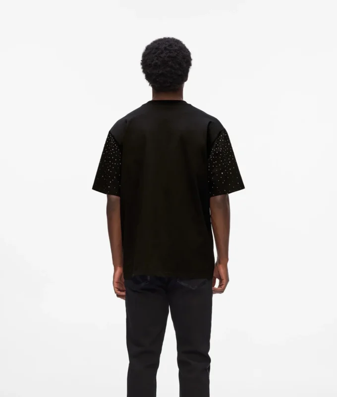 Camiseta con monograma de pedrería