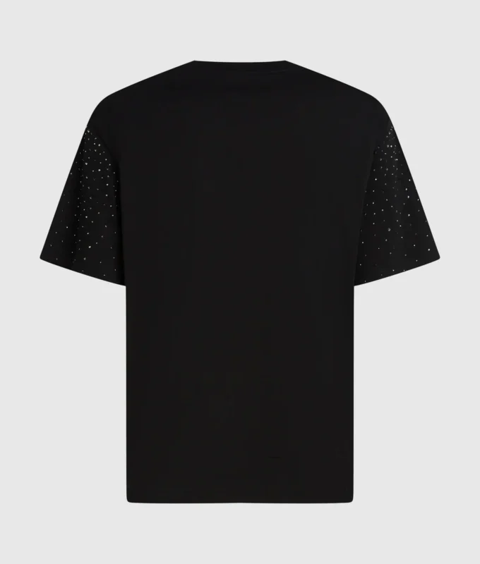 Camiseta con monograma de pedrería