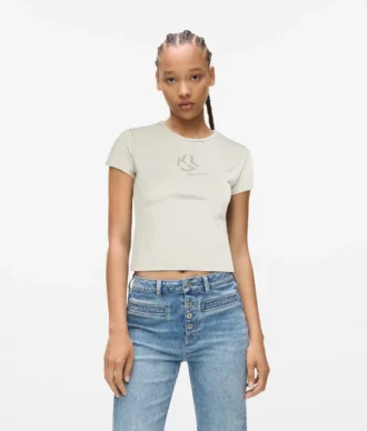Camiseta con monograma y tachuelas