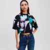 CAMISETA CORTA CON ESTAMPADO FLORAL CAMISETA CORTA CON ESTAMPADO FLORAL