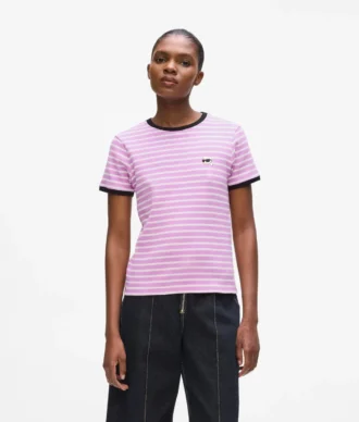 Camiseta de canalé a rayas Ikon