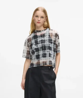 Camiseta de malla a cuadros