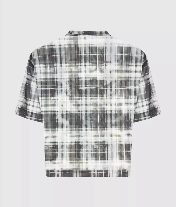 Camiseta de malla a cuadros Camiseta de malla a cuadros