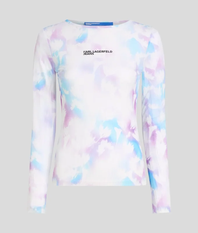 CAMISETA DE MALLA CON ESTAMPADO FLORAL CAMISETA DE MALLA CON ESTAMPADO FLORAL