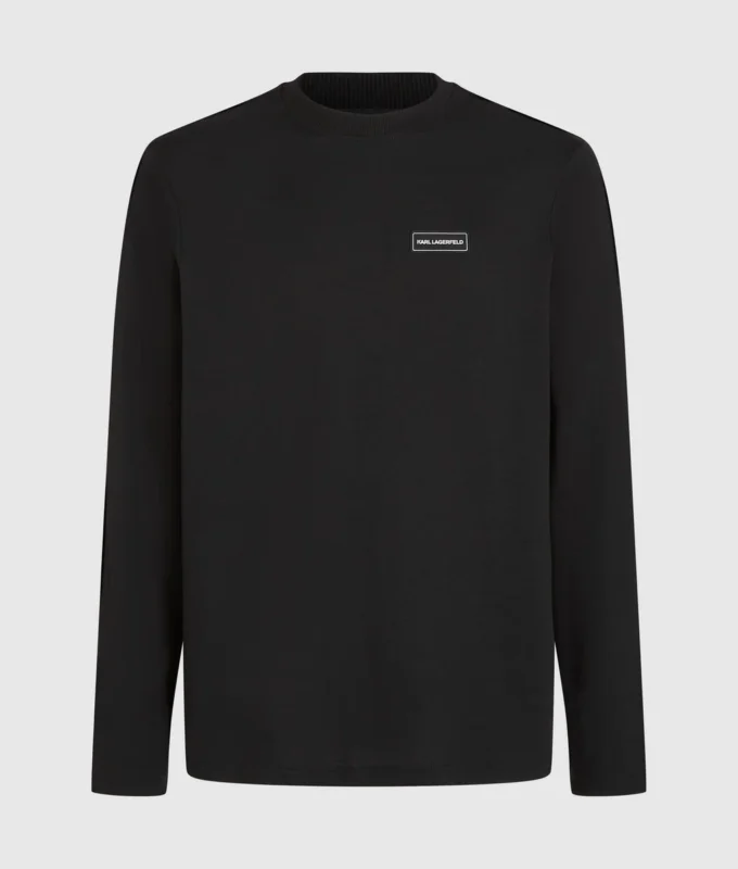 Camiseta de manga larga con parche con logotipo